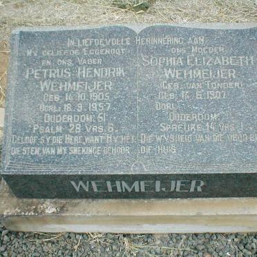WEHMEIJER Petrus Hendrik 1905-1957 &amp; Sophia Elizabeth VAN TONDER 1907-