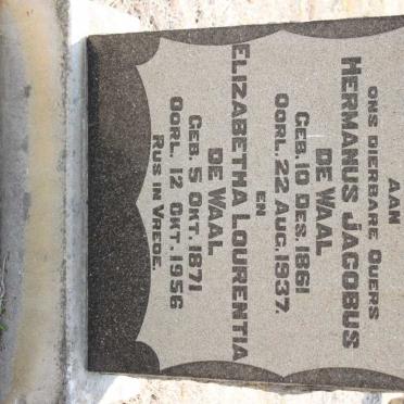 WAAL Hermanus Jacobus, de 1861-1937 &amp; Elizabetha Lourentia 1871-1956