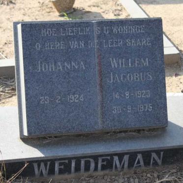 WEIDEMAN Willem Jacobus 1923-1975 &amp; Johanna 1924-