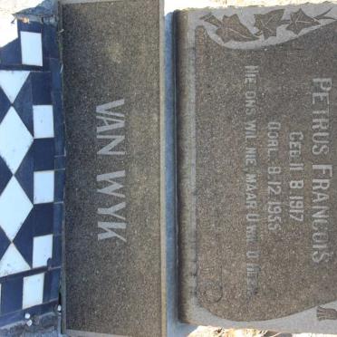 WYK Petrus Francois, van 1917-1955