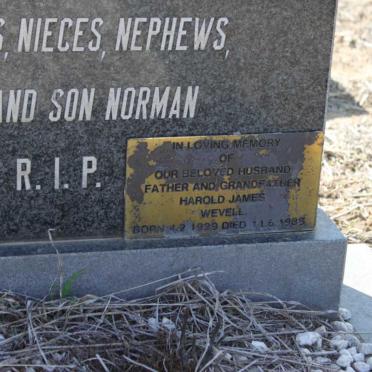 WEVELL Norman 1965-1984 :: WEVELL Harold James 1929-1985