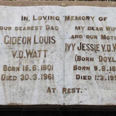 WATT Gideon Louis, v.d. 1901-1961 &amp; Ivy Jessie DOYLE 1899-1954