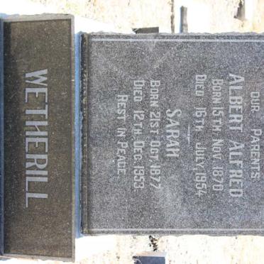 WETHERILL Albert Alfred 1870-1954 &amp; Sarah 1877-1953