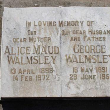 WALMSLEY George 1891-1954 &amp; Alice Maud 1898-1972