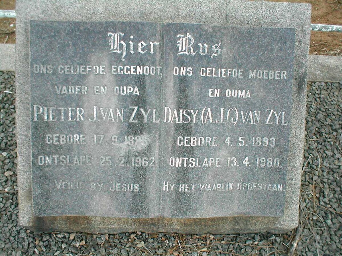 ZYL Pieter J., van 1896-1962 &amp; A.J.G. 1893-1980