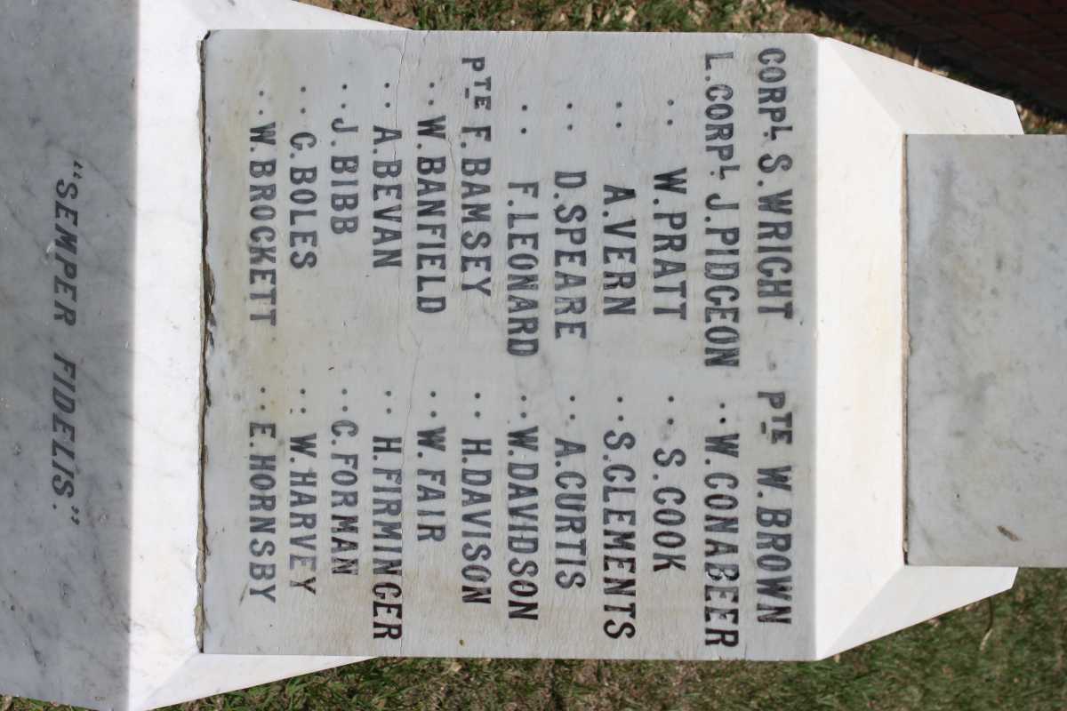 MEMORIAL 1ST. BATT. DEVONSHIRE REGIMENT