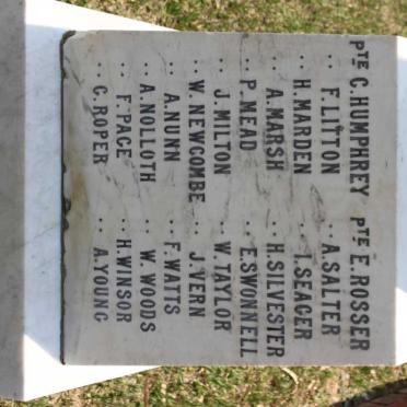 MEMORIAL 1ST. BATT. DEVONSHIRE REGIMENT