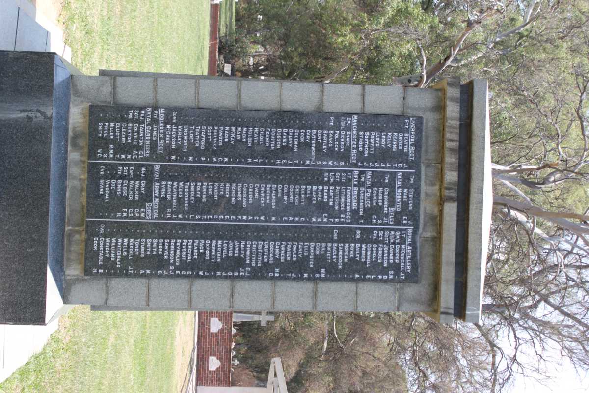 MEMORIAL TO BRITISH SOLDIERS 1899-1902