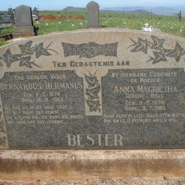 BESTER Bernardus Hermanus 1874-1962 &amp; Anna Magrietha BELL 1878-1960