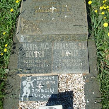 BOUWER Johannes S.L. 1969-1971 :: BOUWER Johannes S.L. 1930-2005 :: BOUWER Maria M.C. 1972-2005 :: BOUWER Mariaan 1961-2006
