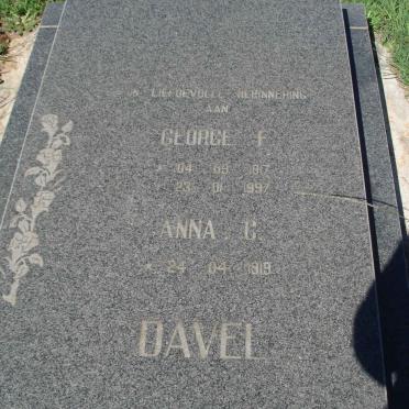 DAVEL George F. 1917-1997 &amp; Anna C. 1919-