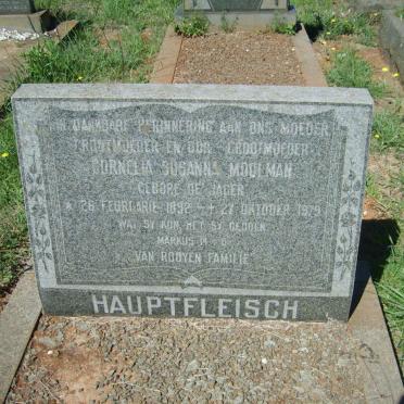 HAUPTFLEISCH Cornelia Susanna Moolman nee DE JAGER 1892-1979