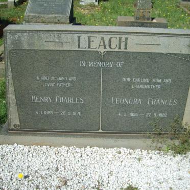 LEACH Henry Charles 1896-1970 &amp; Leonora Frances 1895-1982