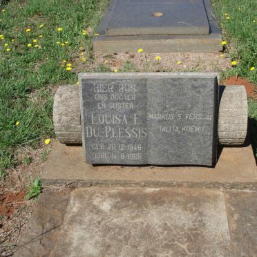 PLESSIS Louisa E., du 1946-1965