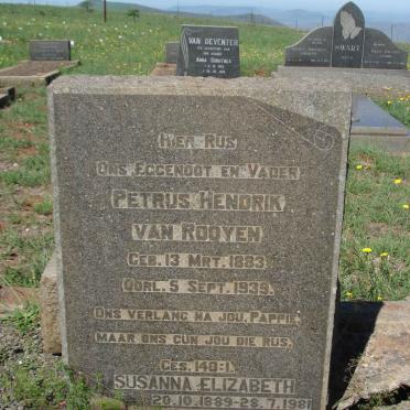 ROOYEN Pieter Hendrik, van 1883-1939 &amp; Susanna Elizabeth 1889-1981