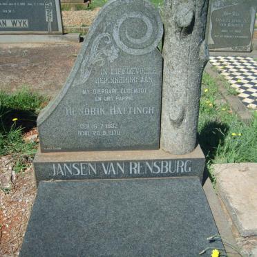 RENSBURG Hendrik Hattingh, Jansen van 1932-1970