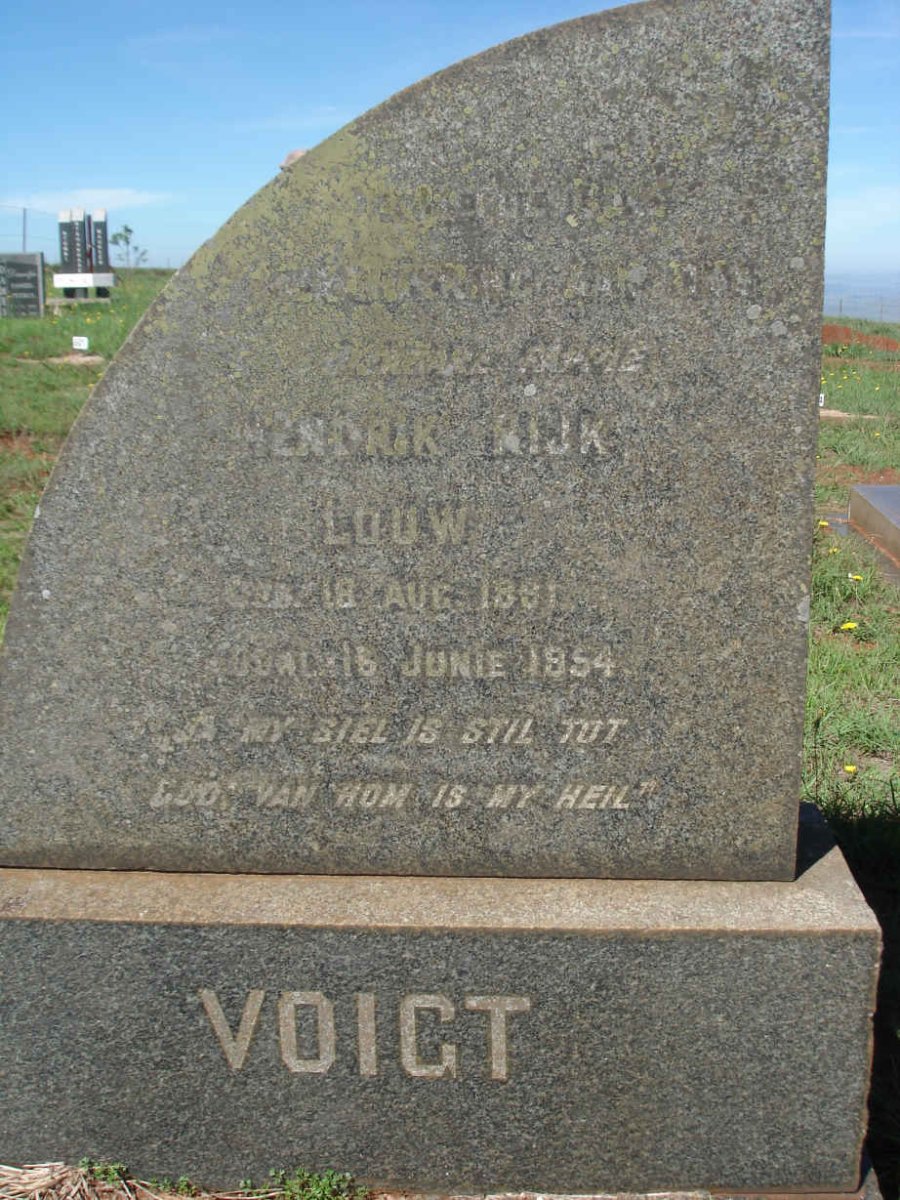 VOIGT Hendrik Rijk Louw 1891-1954