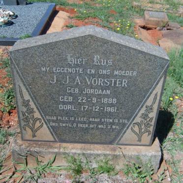 VORSTER J.J.A. nee JORDAAN 1888-1961