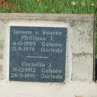 VUUREN Phillipus T., Jansen van 1905-1979 &amp; Cornelia J. 1912-1991