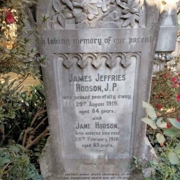 HODSON James Jefferies -1919 & Jane -1918