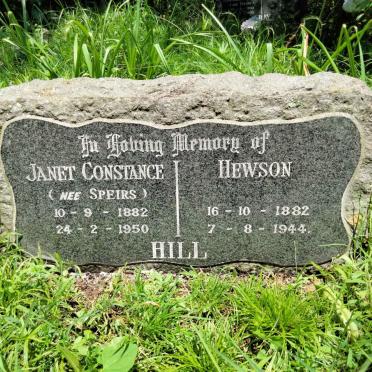 HILL Hewson 1882-1944 &amp; Janet Constance SPEIRS 1882-1950