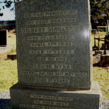 SINGLETON Gilbert -1941 &amp; Louise Myra -1952