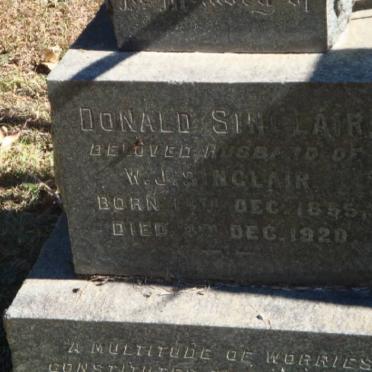 SINCLAIR Donald  1855-1920