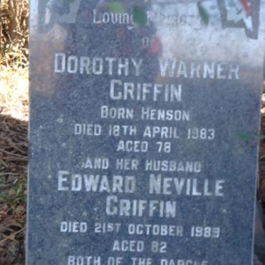 GRIFFIN Edward Neville -1989 &amp; Dorothy Warner HENSON -1983