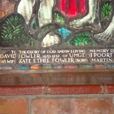 FOWLER David 1870-1932 &amp; Kate Ethel MARTIN 1871-1952 