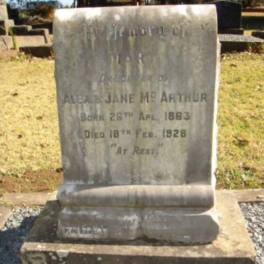 McARTHUR Mary 1863-1928