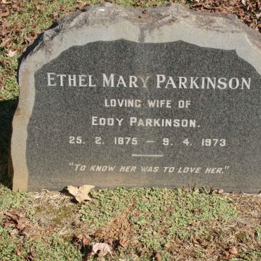 PARKINSON Ethel Mary 1875-1973