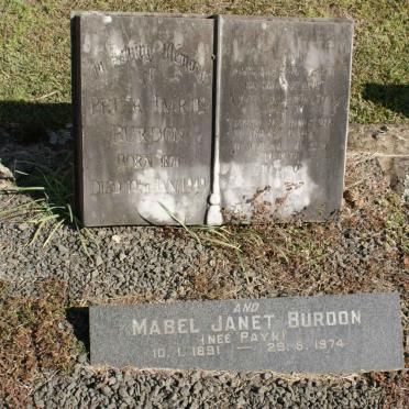 BURDON Peter Imrie 1876-1949 &amp; Mabel Janet PAYN 1891-1974