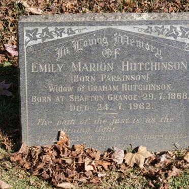 HUTCHINSON Emily Marion nee PARKINSON 1868-1962