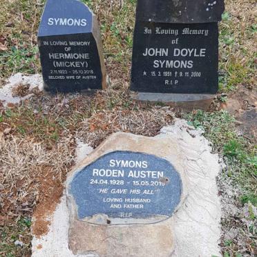 SYMONS Roden Austen 1928-2019 &amp; Hermoine 1923-2015 :: SYMONS John Doyle 1951-2000