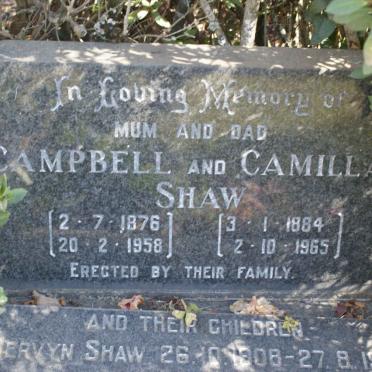 SHAW Campbell 1876-1958 &amp; Camilla 1884-1965 :: SHAW