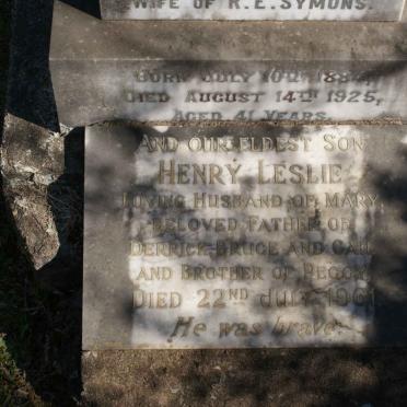 SYMONS Ellen Maud 1884-1925 :: SYMONS Henry Leslie -196? 