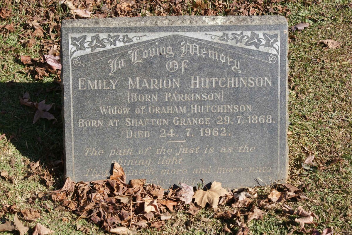 HUTCHINSON Emily Marion nee PARKINSON 1868-1962