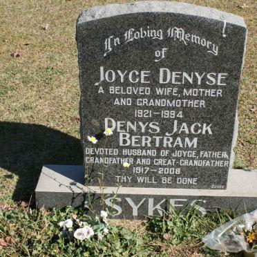 SYKES Denys Jack Bertram 1917-2008 &amp; Joyce Denyse 1921-1994