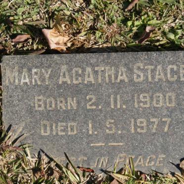 STACEY Mary Agatha 1900-1977