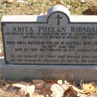 RIDSDALE Anita Morrison nee PHELAN 1913-1989