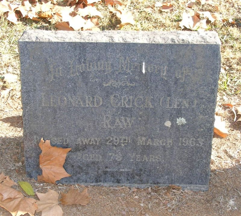 RAW Leonard Crick -1963