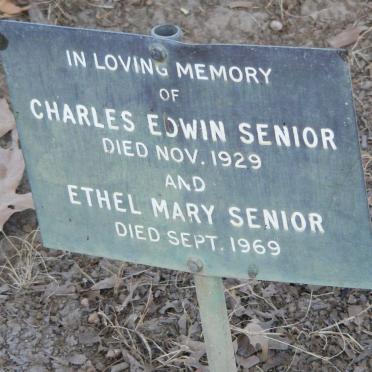 SENIOR Charles Edwin -1929 &amp; Ethel Mary -1969