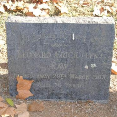 RAW Leonard Crick -1963