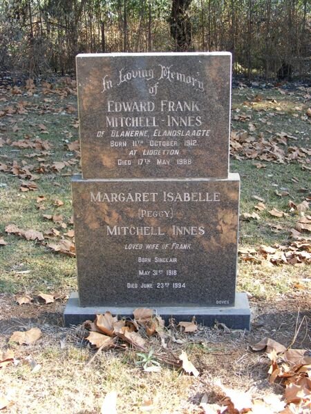 MITCHELL INNES Edward Frank 1912-1988 &amp; Margaret Isabelle SINCLAIR 1918-1994