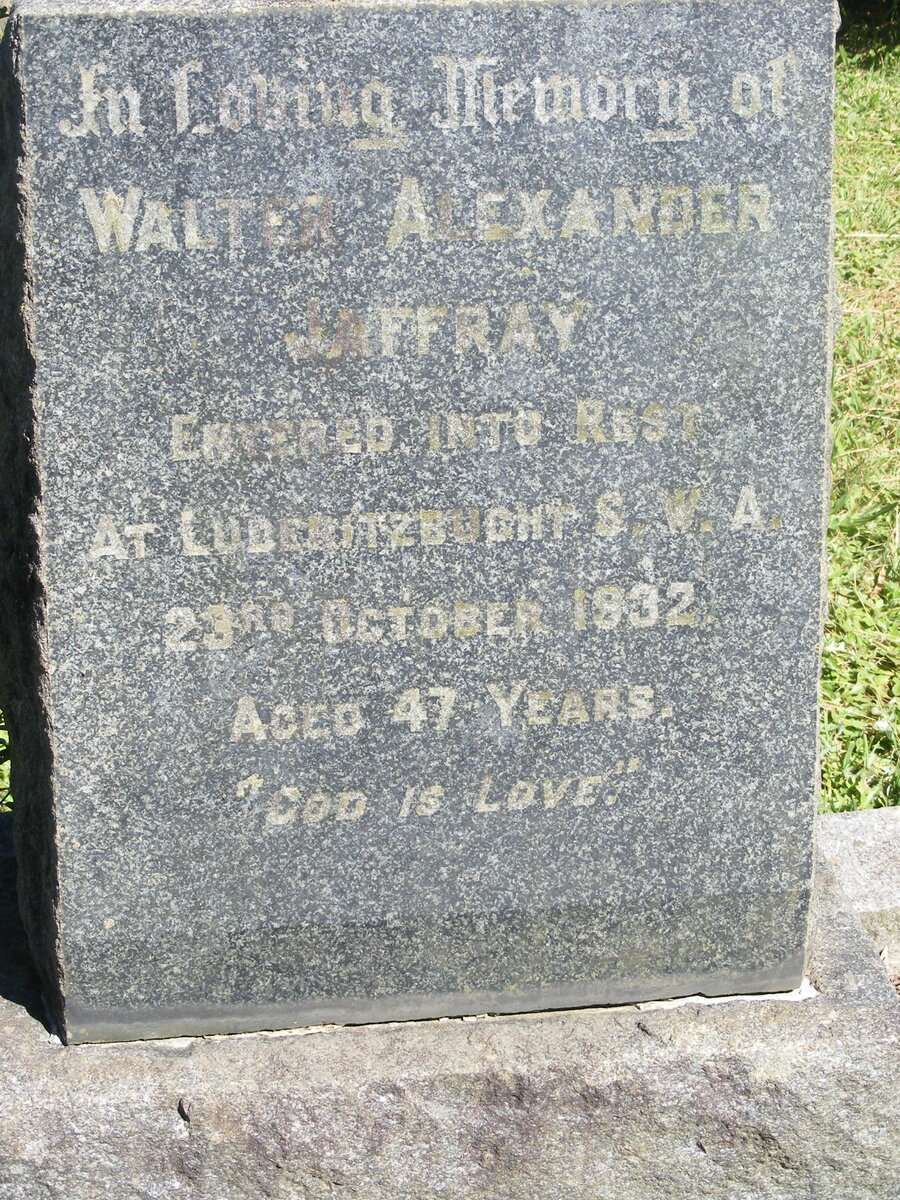 JAFFRAY Walter Alexander - 1932
