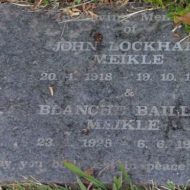 MEIKLE John Lockhart 1918-1997 &amp; Blanche Baillie 1928-1970
