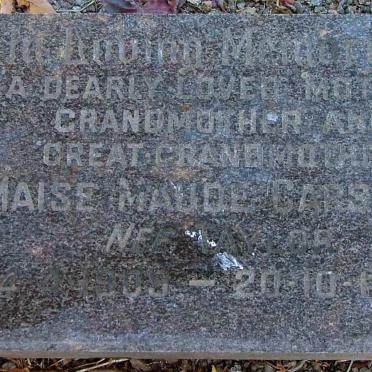 CARSWELL Maise Maude nee TAYLOR 1900-1980