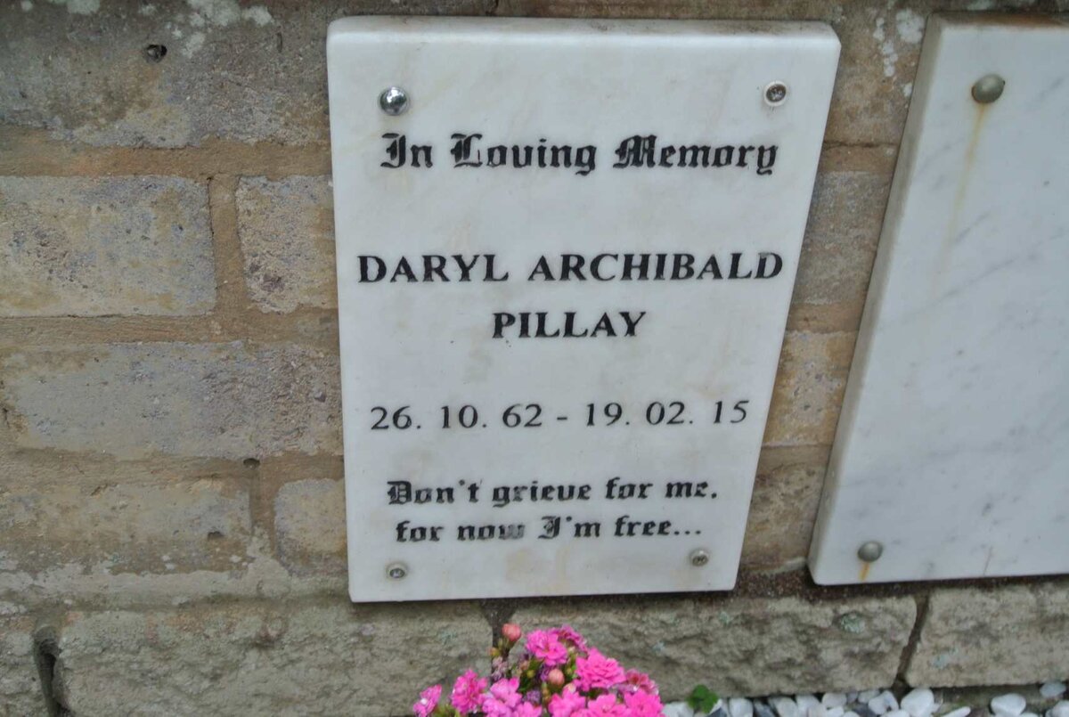 PILLAY Daryl Archibald 1962-2015