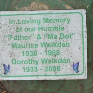 WALKDEN Maurice 1930-1988 &amp; Dorothy 1933-2008