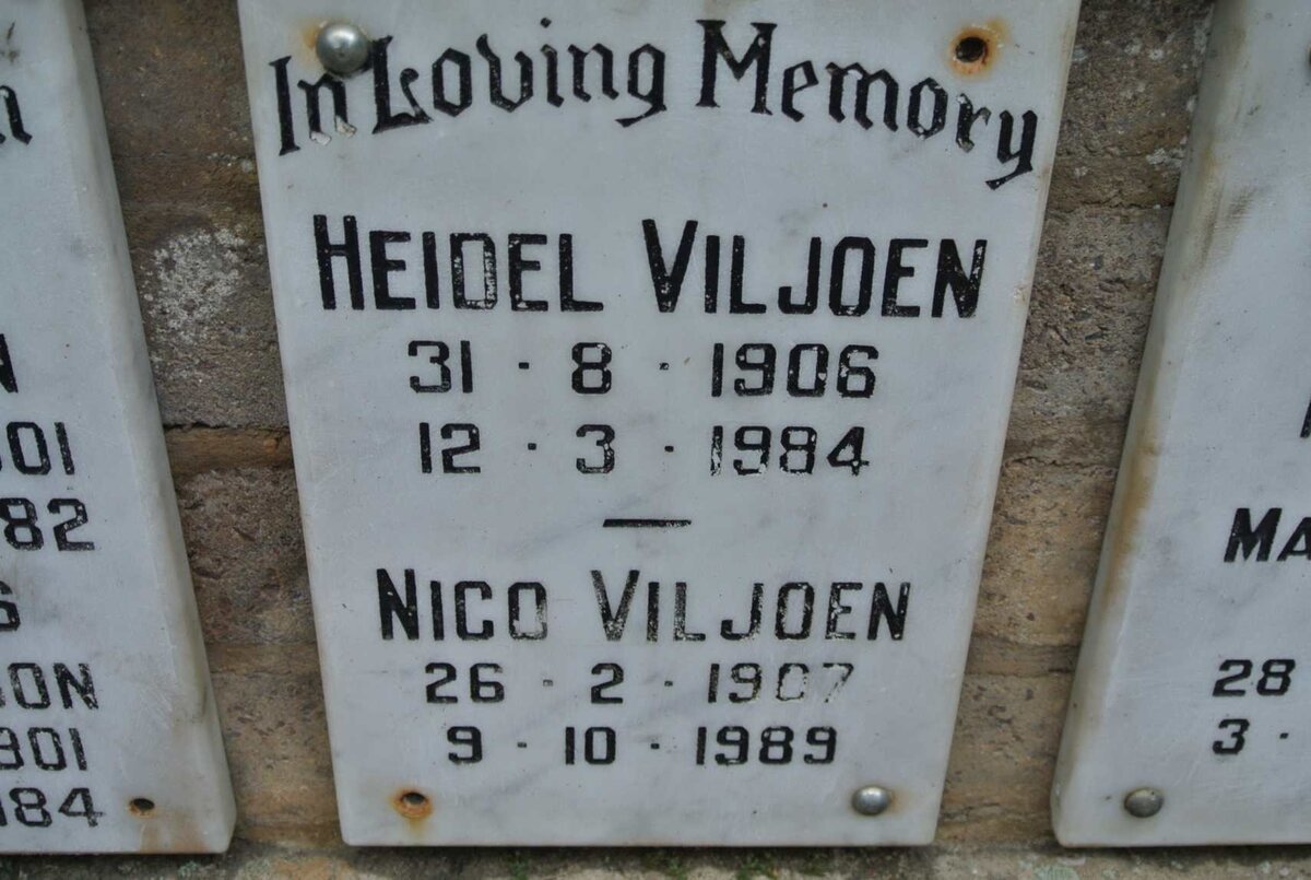 VILJOEN Nico 1907-1989 &amp; Heidel 1906-1984
